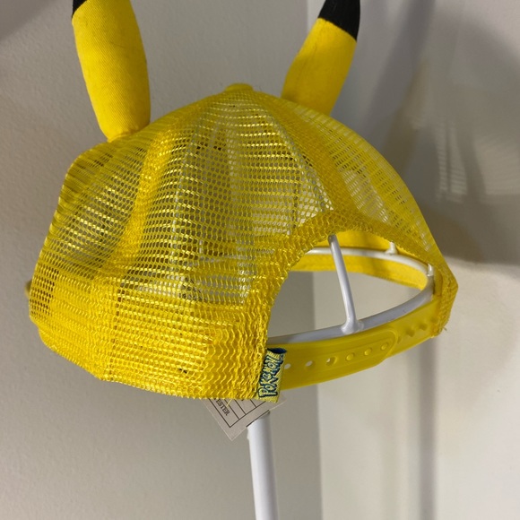 Pokemon Pikachu Face With Ears Yellow Trucker Hat snap back - Picture 4 of 5